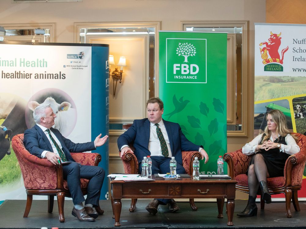 2022 Nuffield Scholars, Aoife Feeney and Lance Woods in discussion chaired by Mike Brady, Nuffield Scholar 2004
